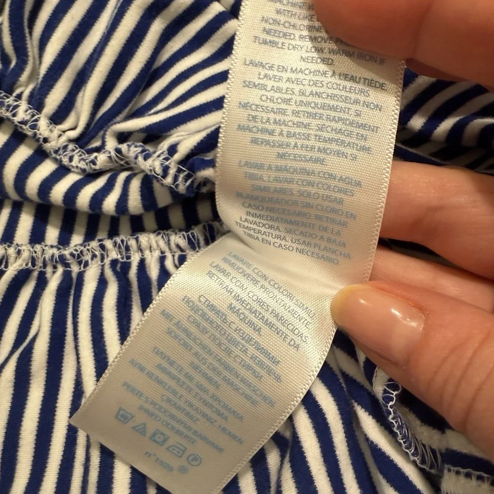 Ralph Lauren Striped Knit Oxford Shirtdress Puff Sleeve Baby Girl 6M Preppy